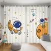 Cartoon Astronaut Gedruckte Vorhänge, Animations-Cartoon, Schlafzimmer, Wohnzimmer, Balkon, Küche, Verdunkelung, Wärmedämmung