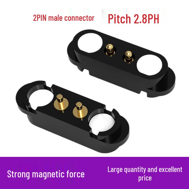 2-pin Anti-Fooling Bent Solder Wire with Magnetic Connector Cable and Spring Pogo Pin Socket