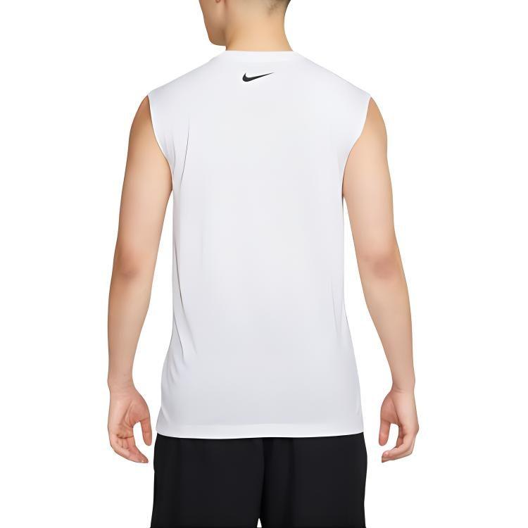 Nike Tank Tops Men's White Crew Neck Moderate Straight Fit FJ2449-100