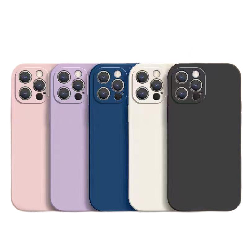 Liquid Silicone Drop-proof Full Coverage Case for Apple 12 Pro Max - Solid Color, Skin-friendly