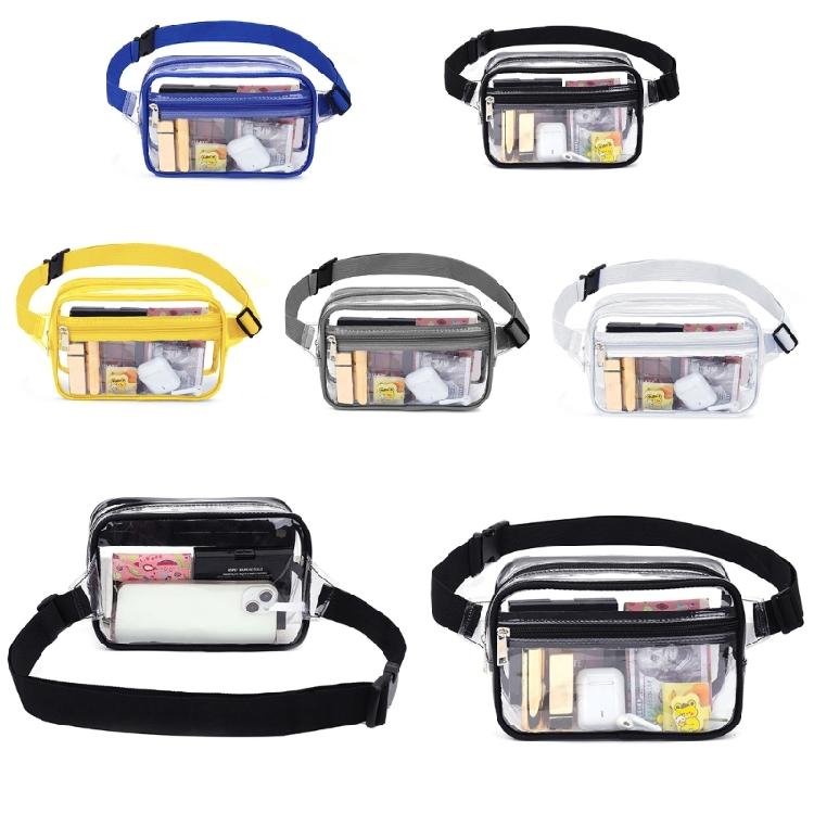 Transparent Chest Bag Crossbody Purse Belt Bag for Sports, Travel, Beach, Event