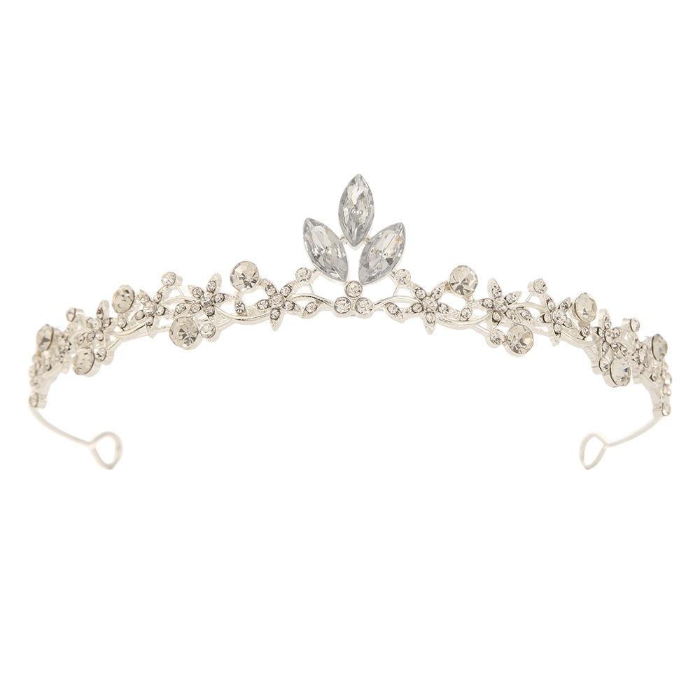 Simple Baroque Crystal Crown Tiara Elegant Design Crystal Rhinestone Princess Crown Sweet Style Bridal Crown Photography Props