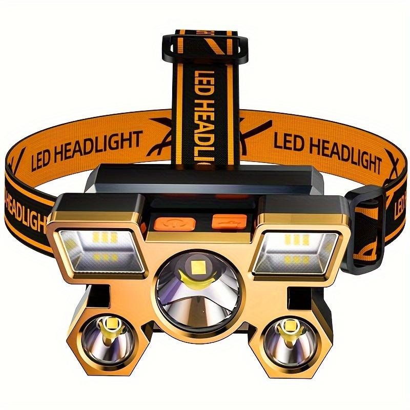 1pc-Portable headlights, LED rechargeable headlights, zoom headlights, outdoor headlights, hiking waterproof flashlights