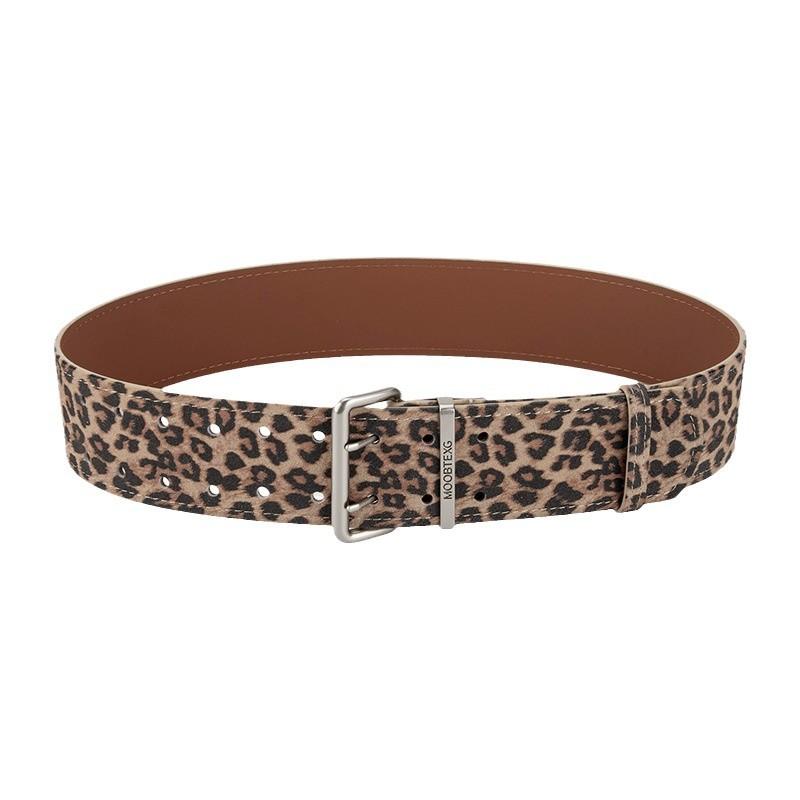 

Новый нишевый дизайн, ремень из натуральной кожи с леопардовым узором, модный универсальный декоративный ремень для свитера или платья для женщин 105cm