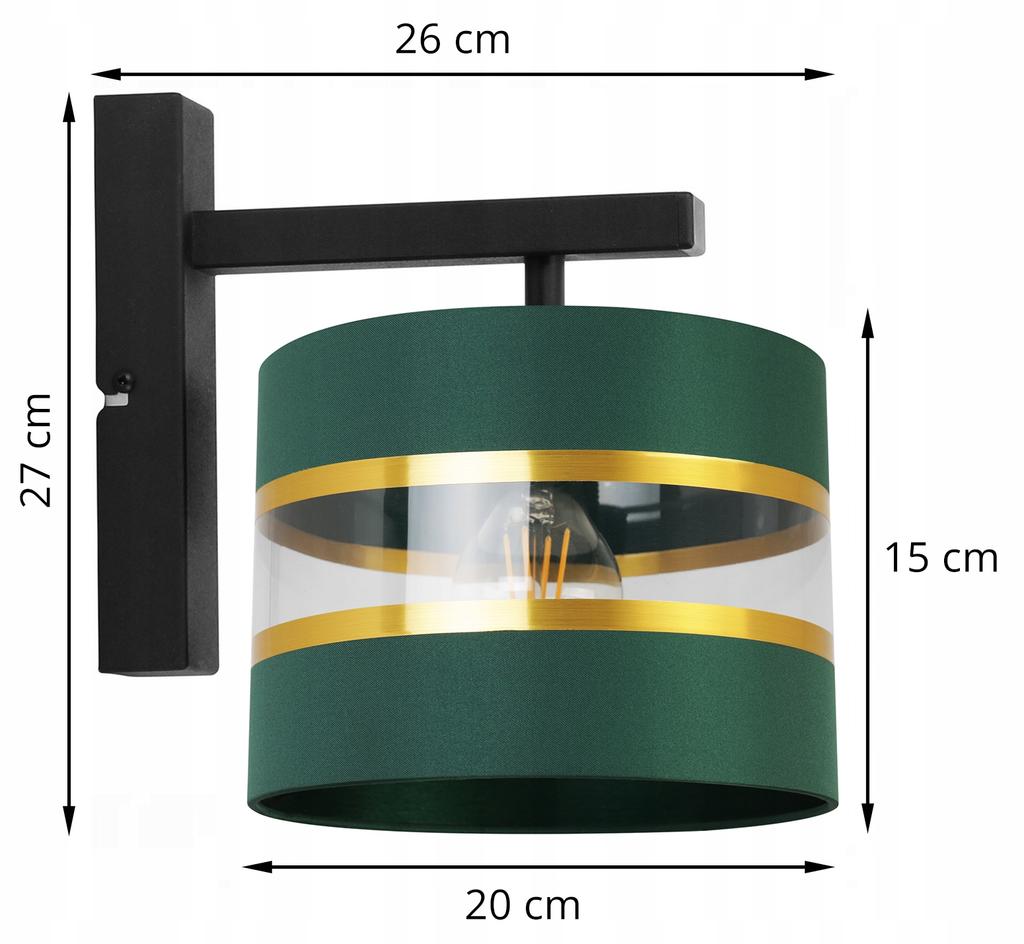 Wall Lamp, Square Lamp, Elegant Golden Lampshade, 20 Cm