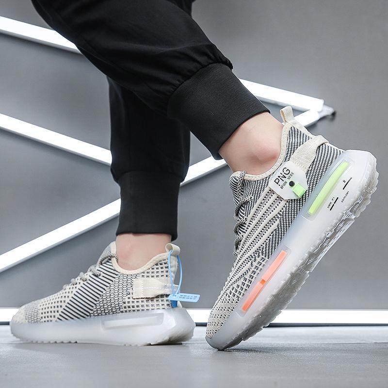 2024 Summer New Jelly Sole Coconut Shoes Breathable Fly-woven Lace-up Fashion Running Casual Sneakers