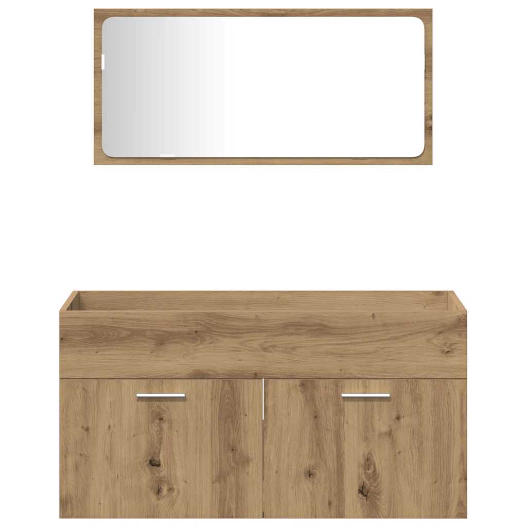 3 Piece Bathroom Furniture Set Artisan Oak Engineered Wood