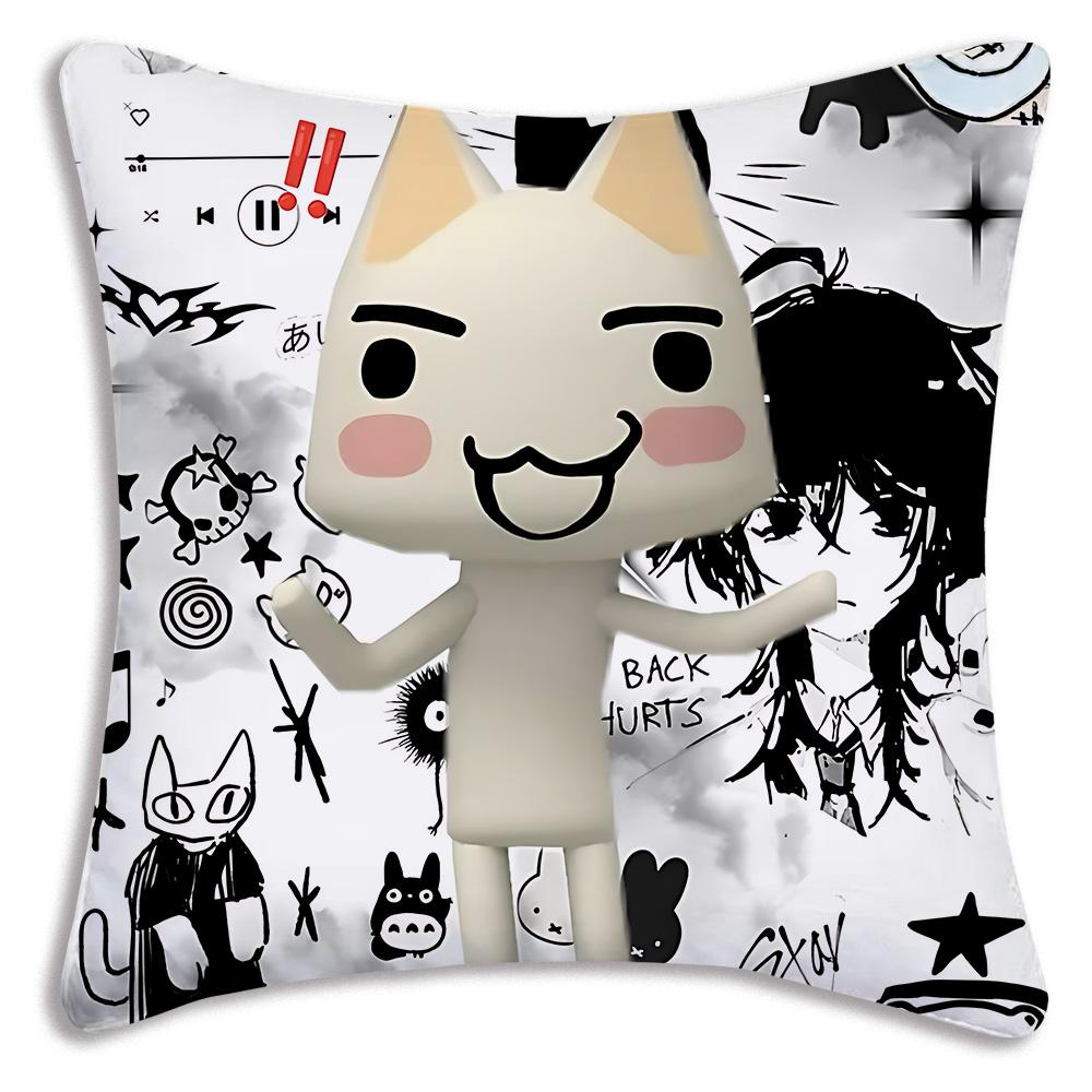 Cute l-Inoue Anime Toro Pillow Covers Cartoon Sofa Decorative Home Double-sided Printing Short Plush Cute Cushion Cover