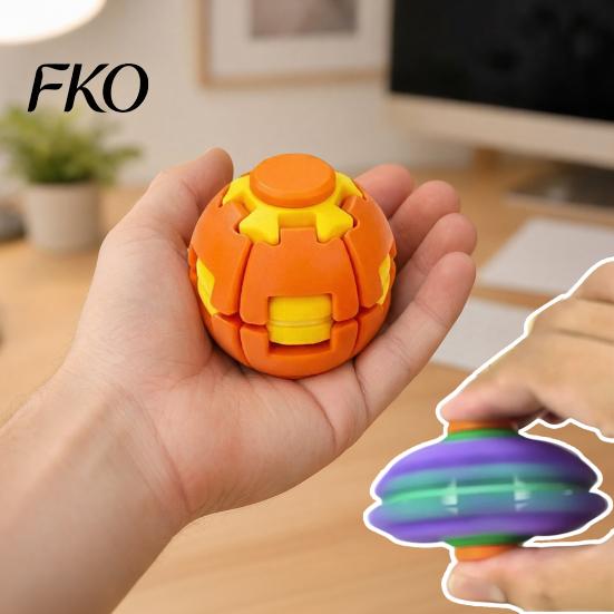 Handheld Stress Reliever 3D Printed Ball, Press & Rotating Finger Spinner, Decompression Ball Mini Pocket Fidget Toys, Portable Ergonomic