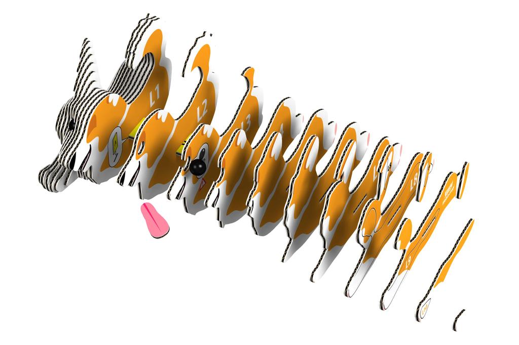 EUGY Corgi Paper 3D Puzzle An Educational Toy That Is Perfect As a Gift for Elementary School and Adults - Boys, Girls, Alike.