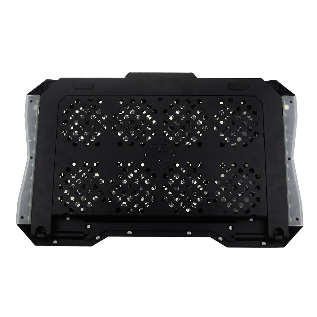 S608 RGB Light Laptop Cooler 8 Fans Adjustable Height Notebook Cooling Pad with Phone Holder