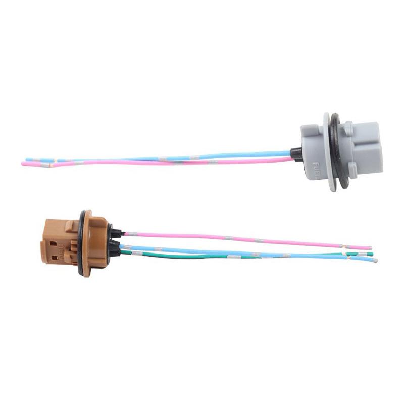2Pcs Plastic T20 7443 W21/5W 7440 W21W Socket Adapter Base Female Plug Connect Wiring Suitable For Car Brake Light Reverse Lamp