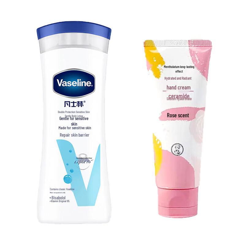 Vaseline Gentle Body Lotion & Mentholatum Rose Hand Cream Duo