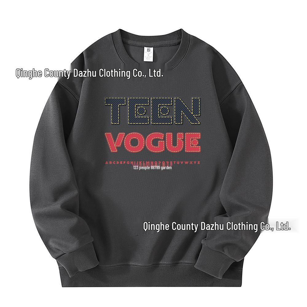 Men's TEEN VOGUE Round Neck Fashion Hoodie: Trendy Casual Pullover