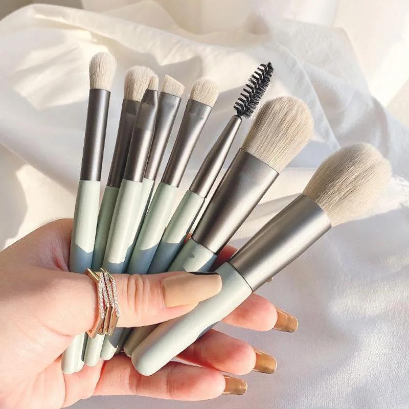 8 Pcs/set Mini Travel Women Makeup Brushes Sets Portable Soft Concealer Brush Beauty Foundation Eye Shadow Eyelash Lip Tool