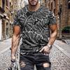 T-shirt Estiva da Uomo Girocollo Stampata in 3D Moda Versatile Traspirante Tendenza Casual