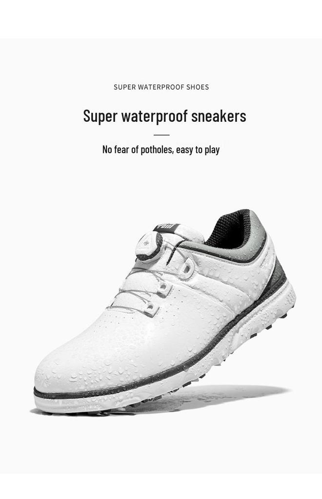 PGM Men's Breathable Non-Slip Golf Sneakers with Knob Laces for Autumn