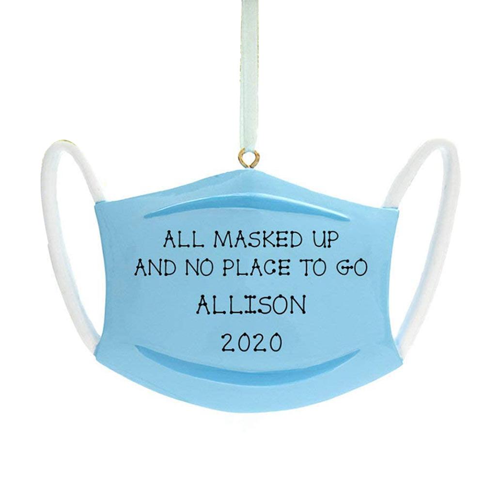 

Survived Family Ornament Personalized Name Xmas Tree Hanging Ornament for 2020 Xmas Holiday Decorations Gift Mask Style