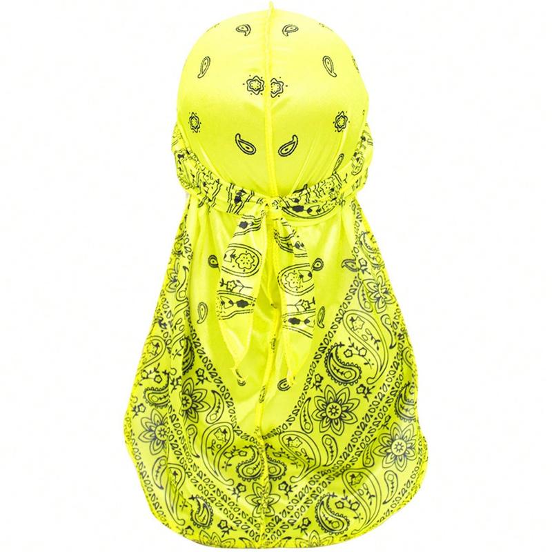 Turban Hat Printed Wigs Biker Headwrap Pirate Hats For Men Hair Accessories Long Tail Straps Bandanas Pirate Hat Pirate Costume