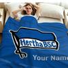 1PC Hertha BSC Custom Name Patterned Flannel Blanket Suitable For All Seasons for Home Decor Warmth and Comfort Gifts Holiday Present