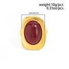 Ingemark Vintage Red Resin Acrylic Oval Open Knuckle Rings Women 2026 New Charm Geometric Metal Joint Ring Party Jewelry Gifts