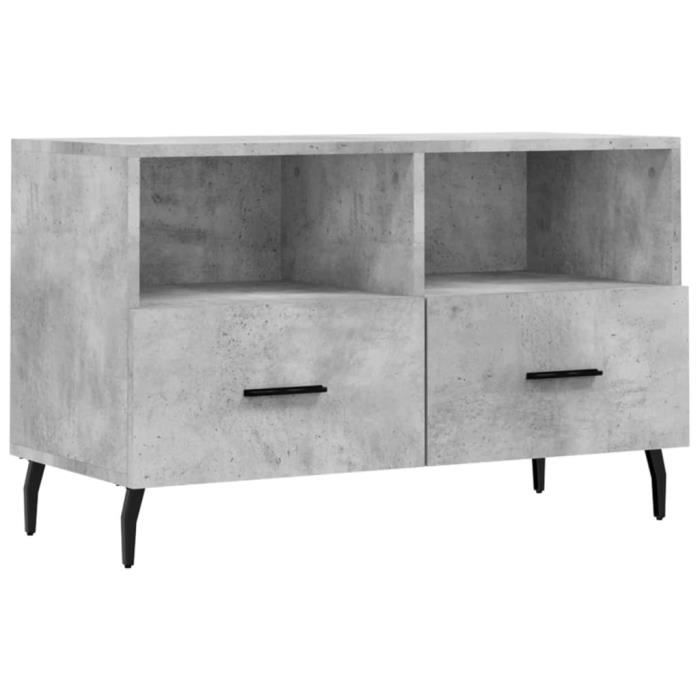 VidaXL Meuble TV Gris béton 80x36x50 cm Bois d'ingénierie 828992