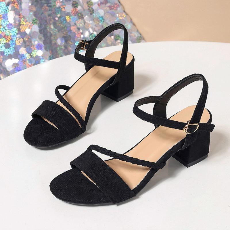 Fashion New Women Sandals Chunky Heels Slides Slippers Summer Girl Elegant Shoes Woman Plus Size 42 Female Fashion High Heeled Sandals