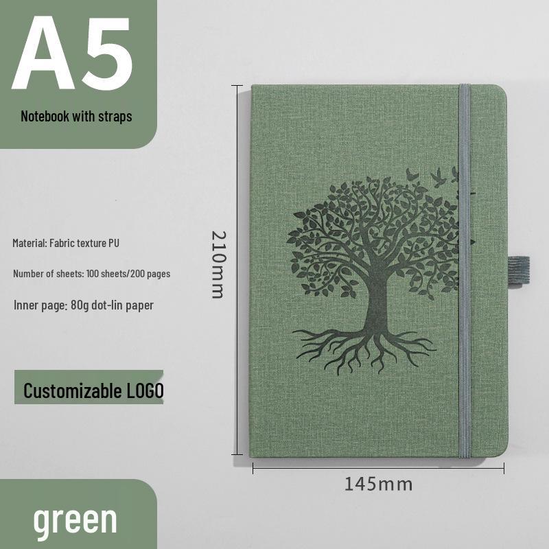 Custom A5 High-Quality Business Notebook with Strap and Logo Printing 