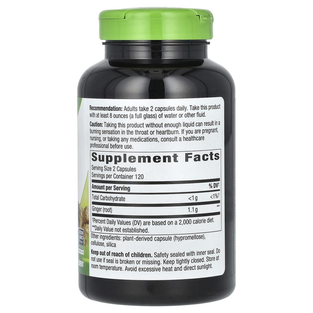 Nature's Way Ginger Root, 1,100Mg, 240 Veggie Caps (550Mg Per Capsule)