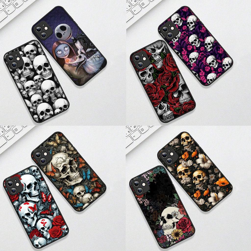Cover for Samsung Galaxy Note 20 9 8 S8 S10 S9 Plus A54 A33 A21S A31 M21 S10E A17 Coque Phone Case Floral Art Skull Flower Rose