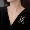 1/5/10Pcs Black White Ribbon Pin Badge Brooch Funerals Memorial Pin Enamel Black Ribbon Badge Mourning Badge Funeral Pin Brooch