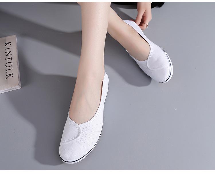 Women's Wedge Heel Nursing Shoes - Old Beijing Cloth Beautician Work Shoes with Inner Heightening and Tendon Sole