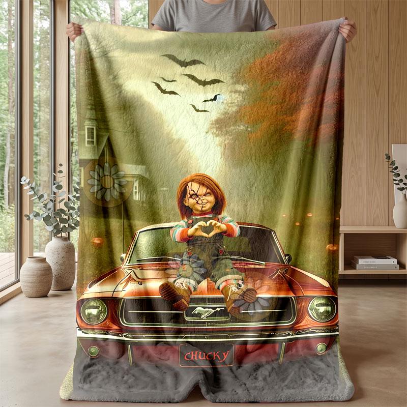 Soft Flannel Blanket Lightweight Cozy Bedroom Living Room CoverChild's Play Chucky Tiffany