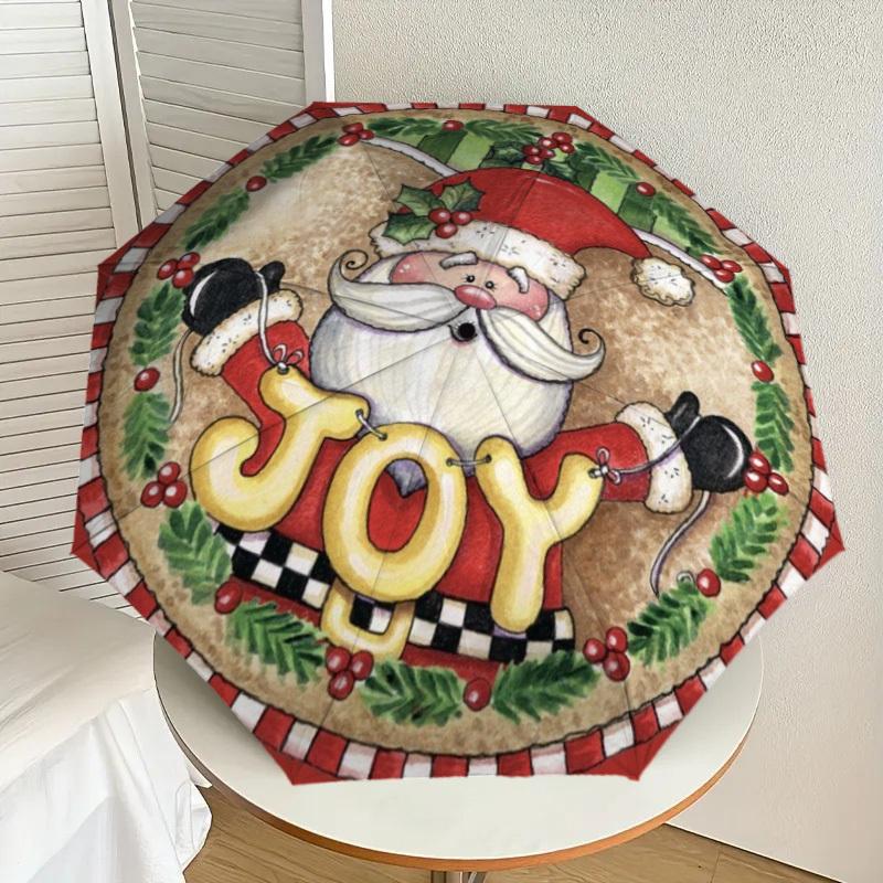 

1pc Christmas Joy Umbrella with Plastic Handle,Suitable for All Seasons Home Travel Outdoor UmbrellaDD553
