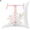 Orion English Alphabet Floral Print Pillow Case Waist Cushion Cover Wedding Bed Decor