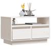 Vidaxl Szafka Pod Telewizor, Biała, 60X35X37 Cm, Lite Drewno Sosnowe