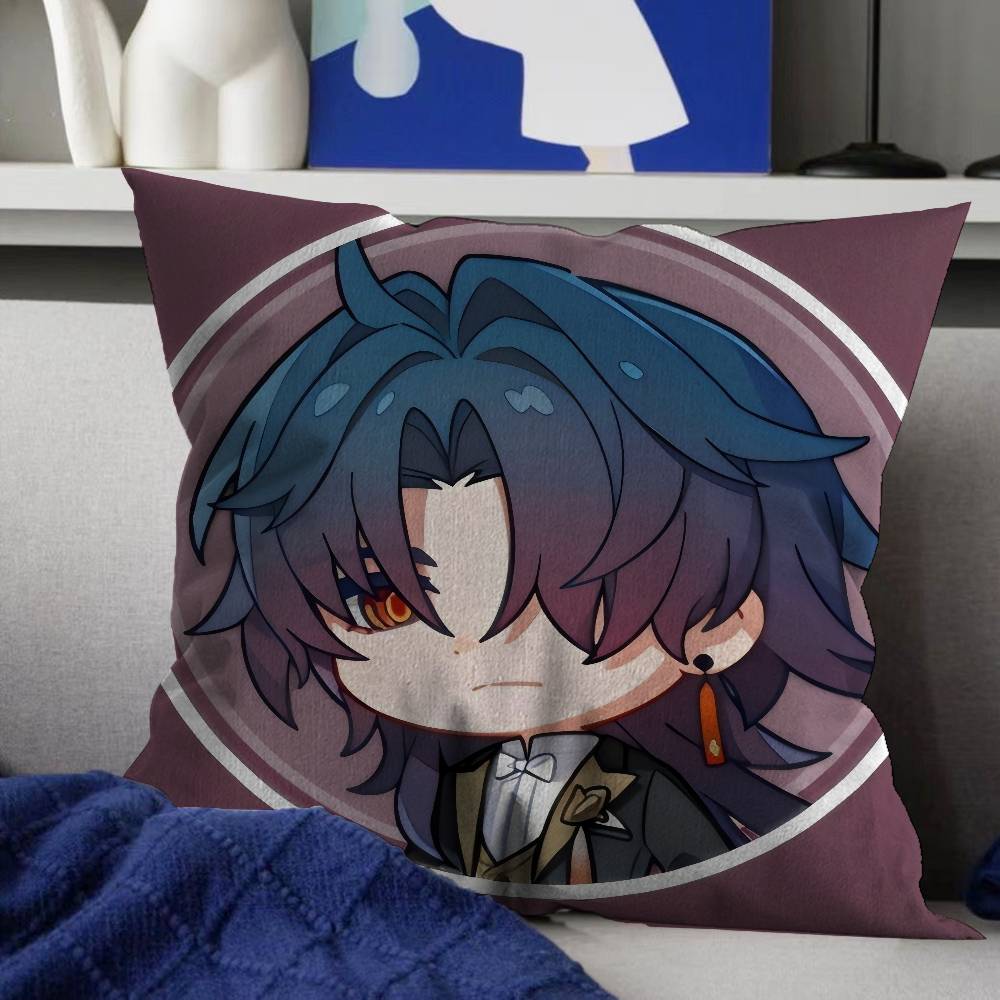 Honkai Star Rail Character Blade Cushion Cover Polyester Sofa Cushions Decorative Throw Pillows Home Decoration Pillowcover