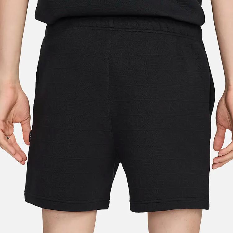 Nike Sportswear Air Solid Color Lace-Up Mid-Rise Sports Casual Shorts Men Shorts Black FN2160-010