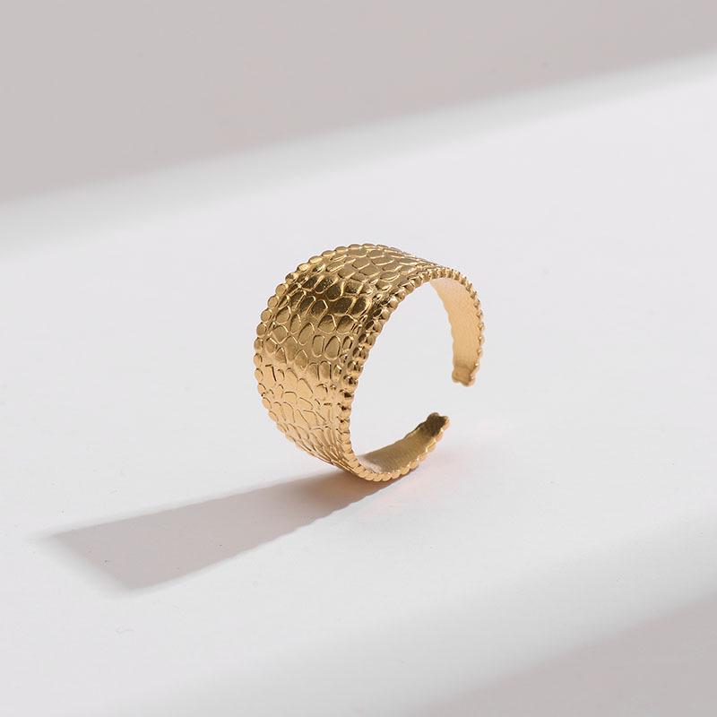 Korean-Style Geometric Titanium Steel Adjustable Index Ring