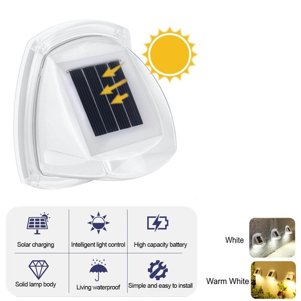 Outdoor Solar Wall Lamp Household Waterproof Super Bright 8 Led Night Lights For Path Garden Patio Pathway Stairs Step