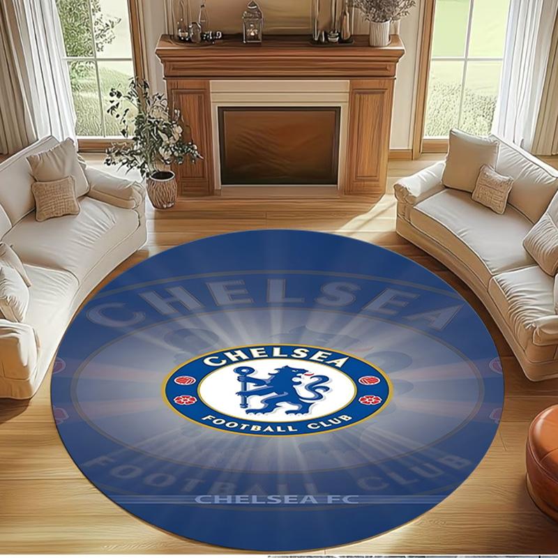 football club.C Print Round Rug, Washable Floor Carpet, For Entryway Dorm Laundry Room Office Study, Home Decor Birthday Christmas Gift