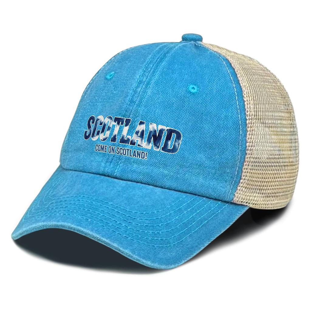 COME ON SCOTLAND Flag Printed Baseball Cap Adjustable Inelastic Slouchy Fashion Breathable Cap For Gifts Casual Golf