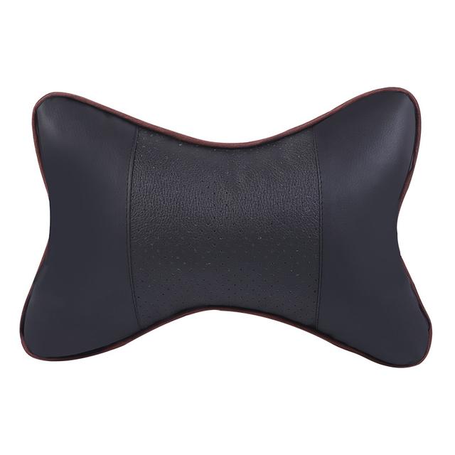 Universal Car Seat Headrest Double Side Pu Leather Neck Memory Pillow Head Support Protector Cushion Auto Travel Accessories