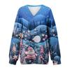 Women's Casual And Fashionable Christmas Print Long-Sleeved Top