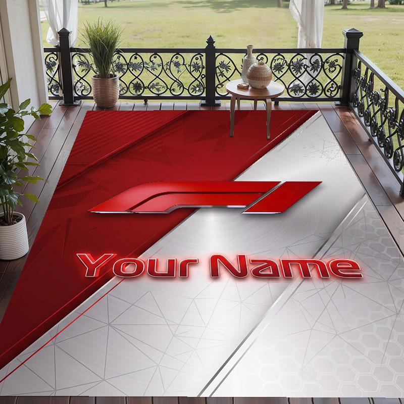 Custom Text Printed Rug F1 Non Slip Floor Carpet For Home Room Decor