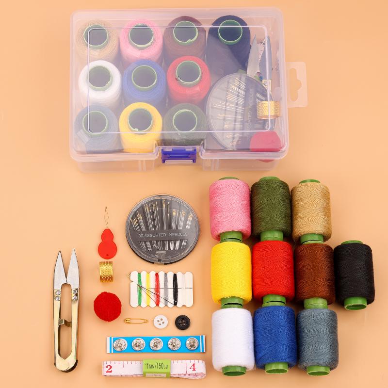 Portable Sewing Kit: High-Quality Needle & Thread Set with Storage Box for Home & Dorm Use