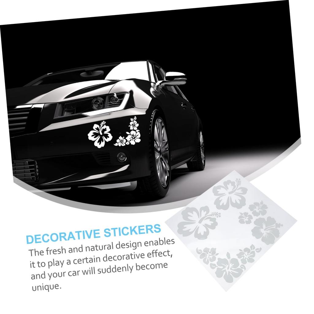 LOORGVEL Set of 3 Hibiscus Flower Stickers Car Body Vinyl