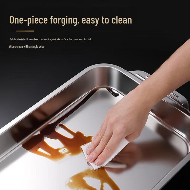 Stainless Steel Deep Oval Serving Tray for Roast Fish & Seafood