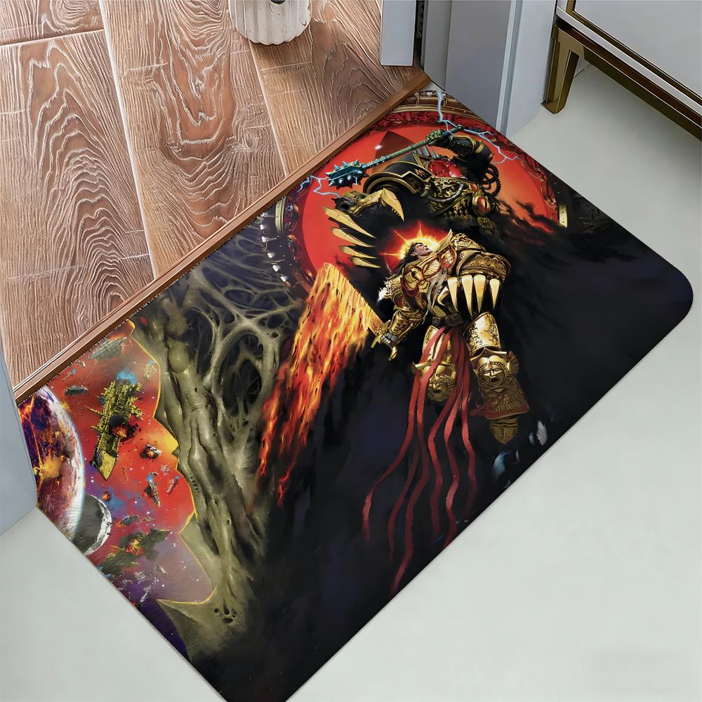 W-W-Warhammer Podložka na podlahu Útulný flanel Měkká silná protiskluzová podložka pro obývací pokoj ložnici kuchyň Dekorace Koberce