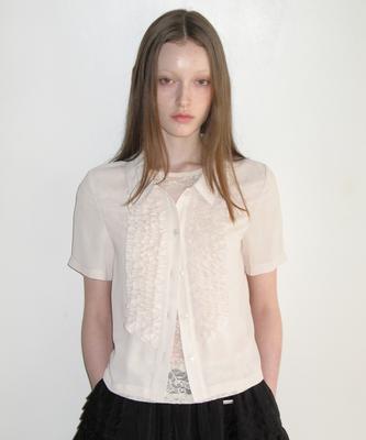 SINOON Frill Half Blouse (Young Beige)